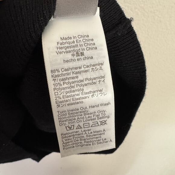 J.Crew Cashmere Fringe-Trim Sweater Tank Sz S Black Stretch Fitted Soft Pullover - Picture 7 of 8